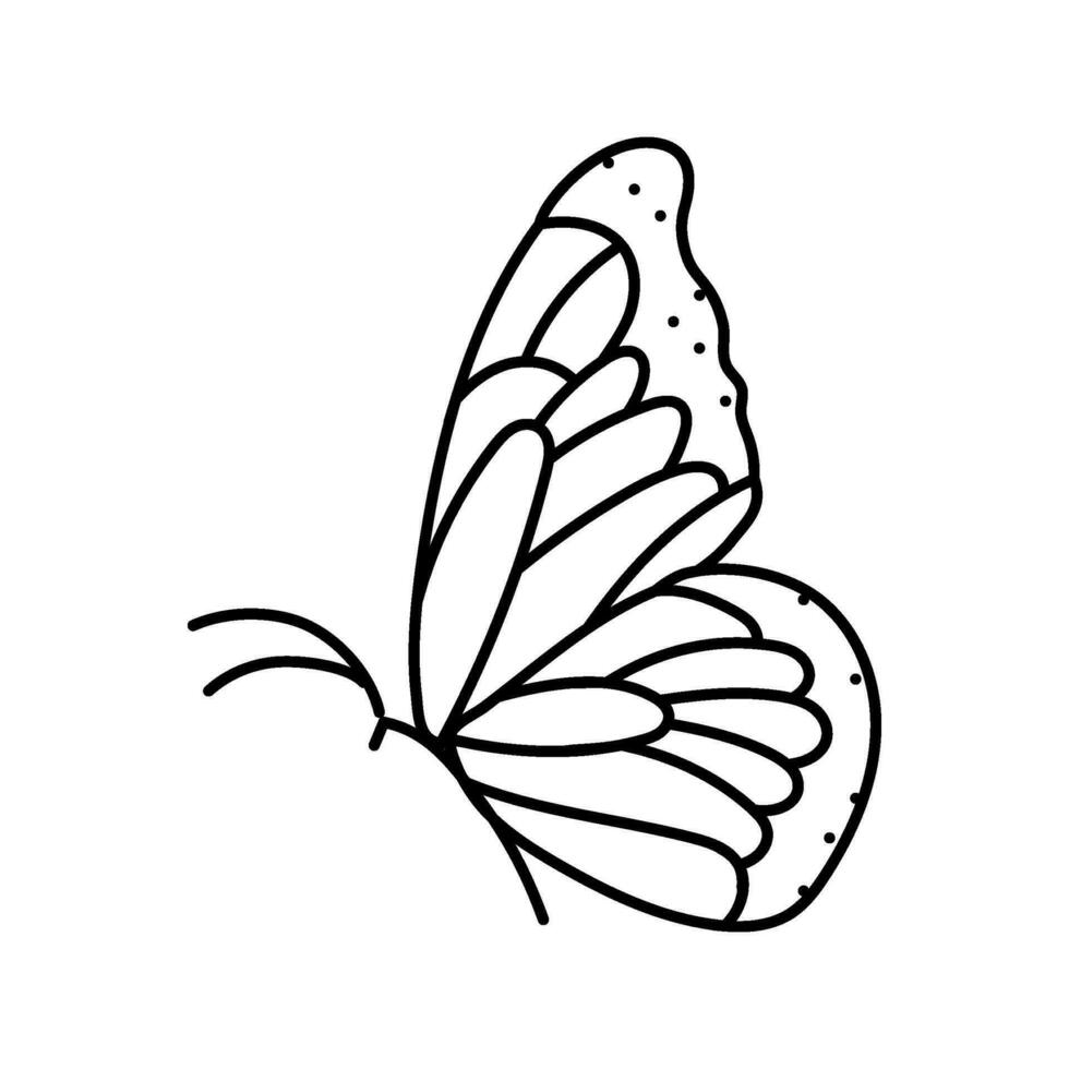 mariposa tatuaje Arte Clásico línea icono vector ilustración