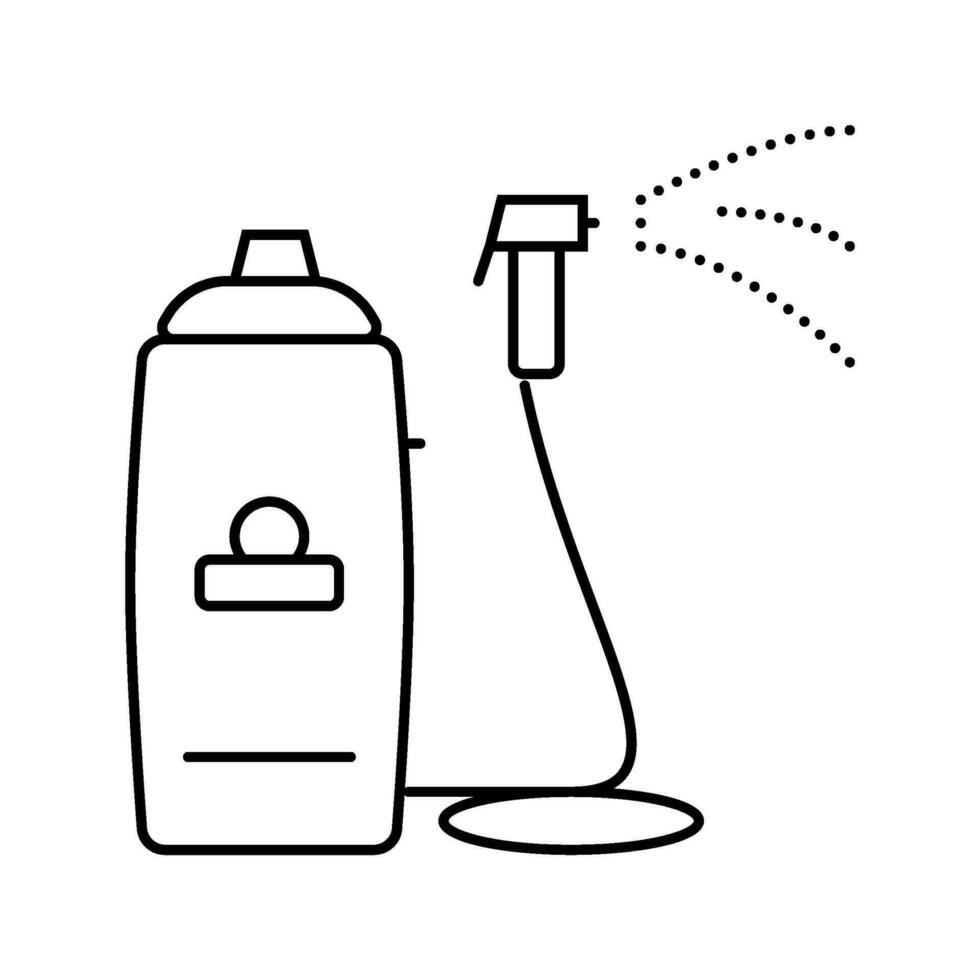 portátil ducha glamping línea icono vector ilustración