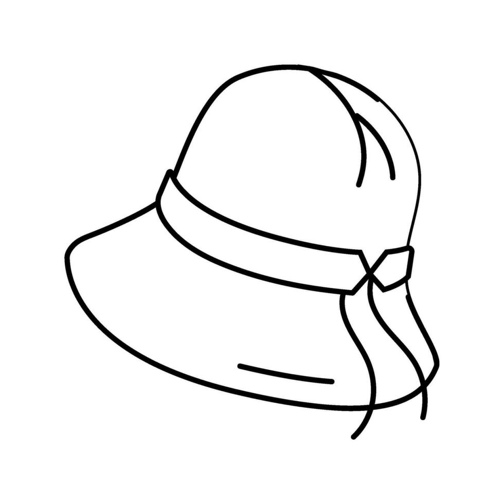 cloche hat cap line icon vector illustration