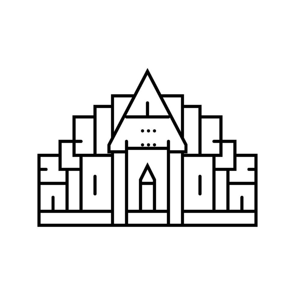 budista templo budismo línea icono vector ilustración