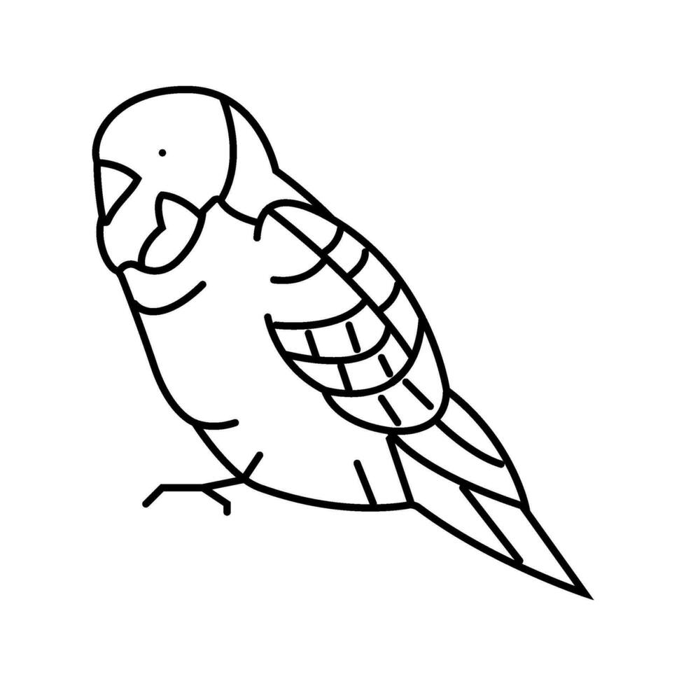 periquito perico loro pájaro línea icono vector ilustración