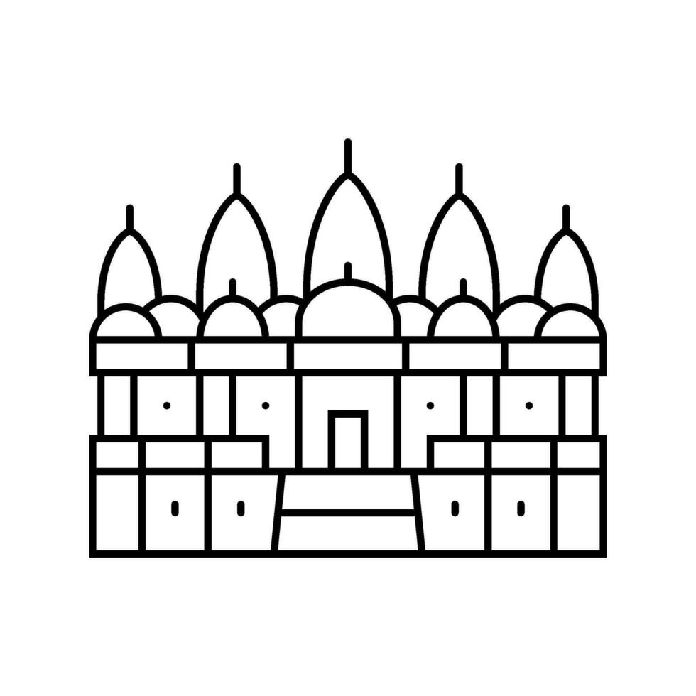 hindu temple god om line icon vector illustration
