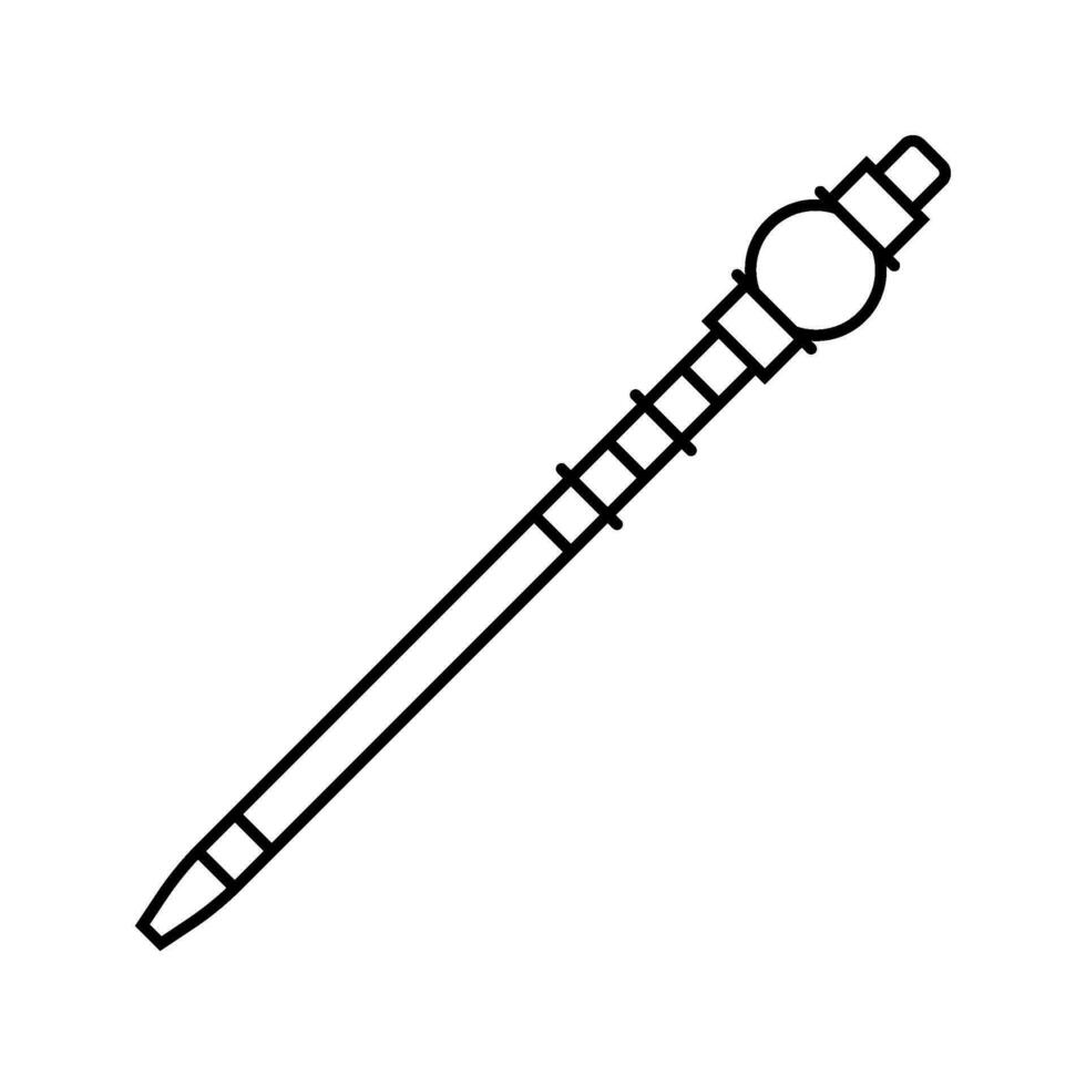 yatra stick pilgrim staff line icon vector illustration