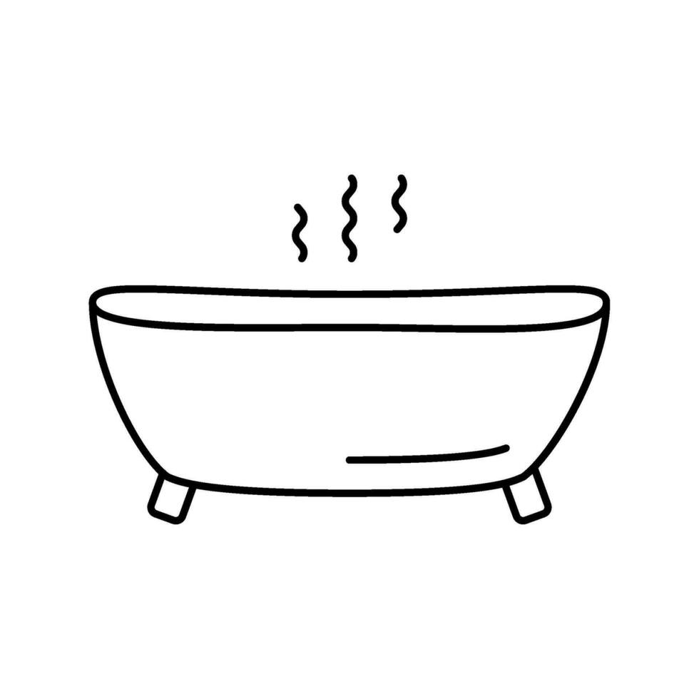 caliente bañera línea icono vector ilustración