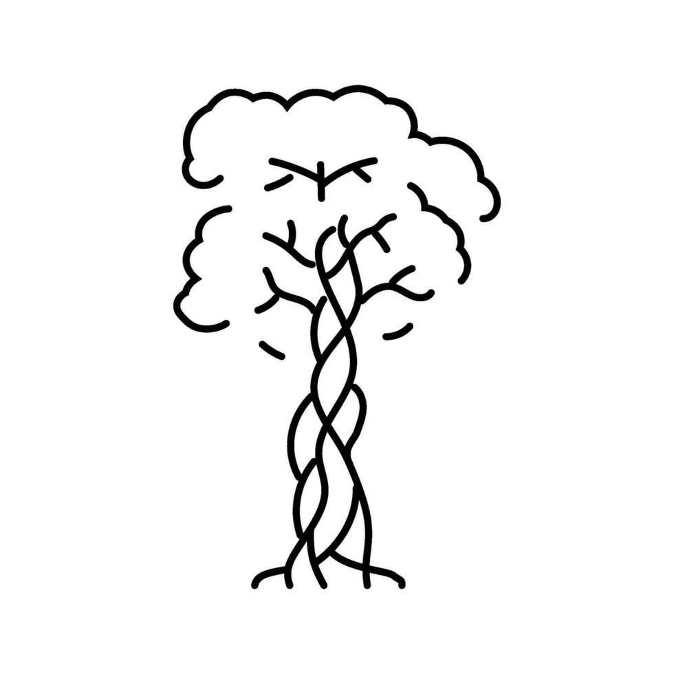 strangler fig jungle amazon line icon vector illustration