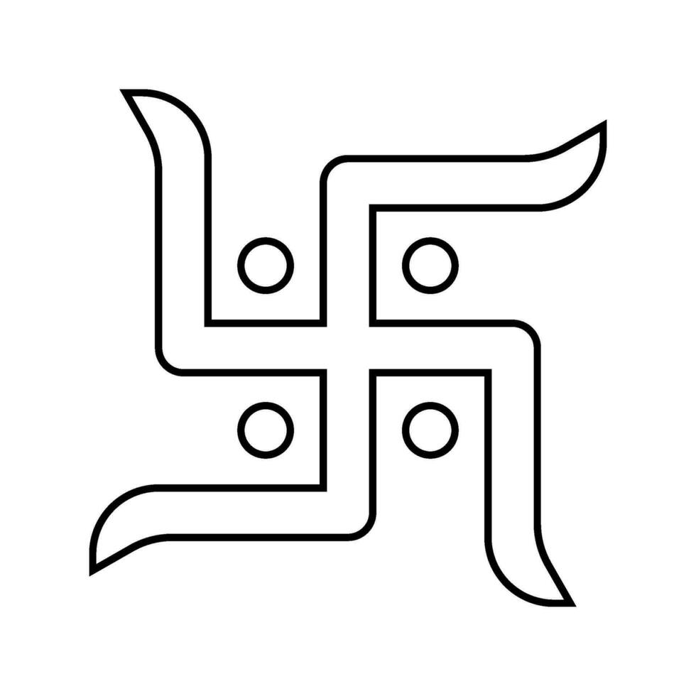 esvástica hinduismo línea icono vector ilustración