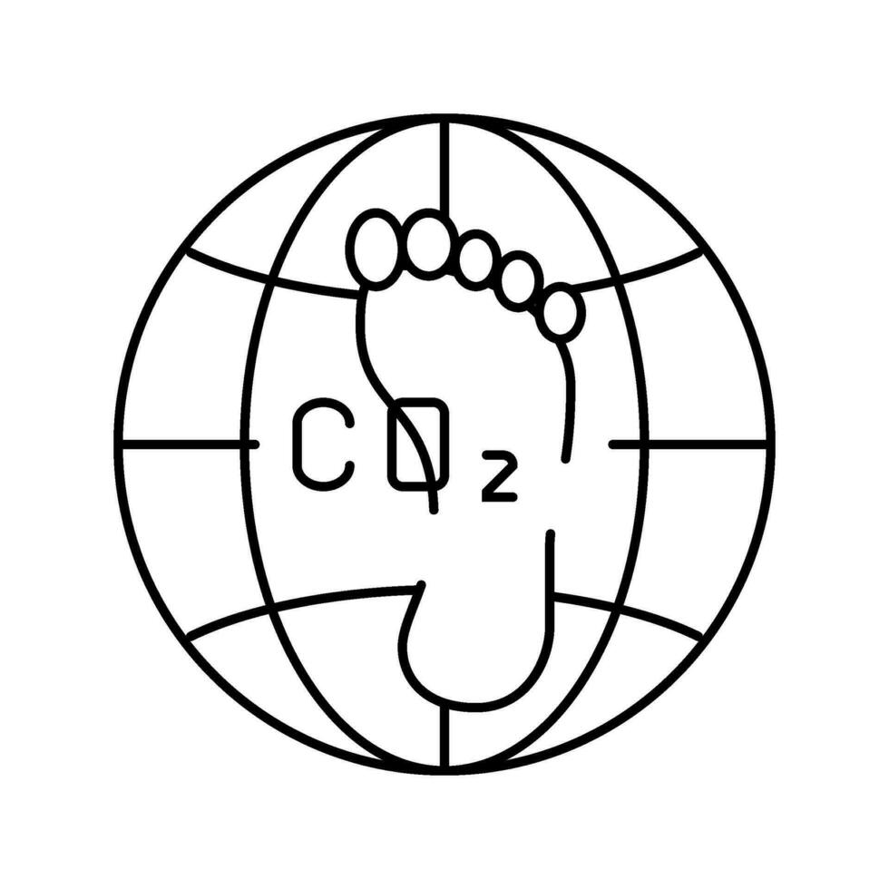 carbon footprint environmental line icon vector illustration