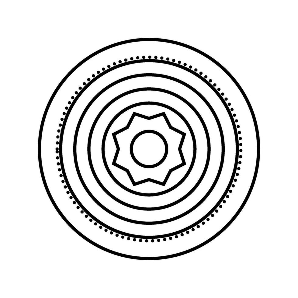 yata mirror shintoism line icon vector illustration