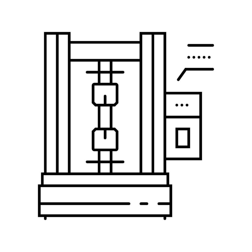 materials testing mechanical engineer line icon vector illustration