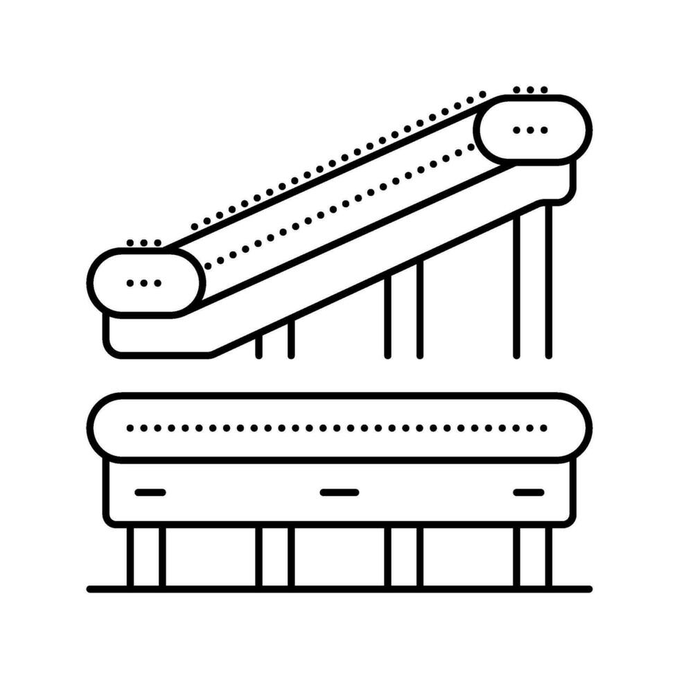 conveyor belt manufacturing engineer line icon vector illustration