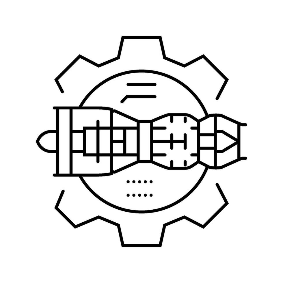 aerospace engineering mechanical engineer line icon vector illustration