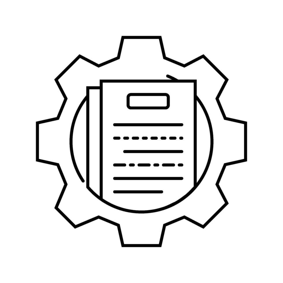 technical writing mechanical engineer line icon vector illustration