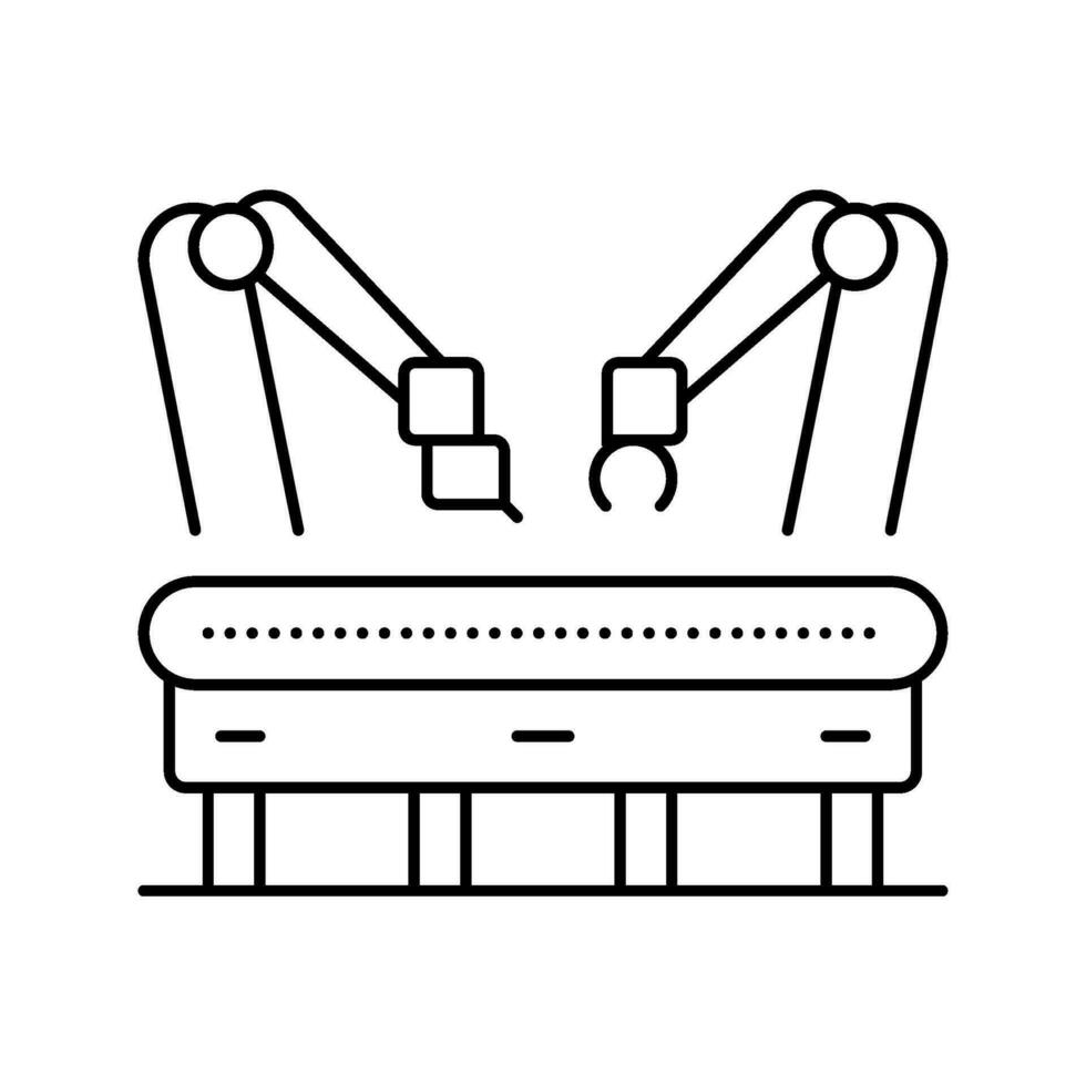 assembly line manufacturing engineer line icon vector illustration