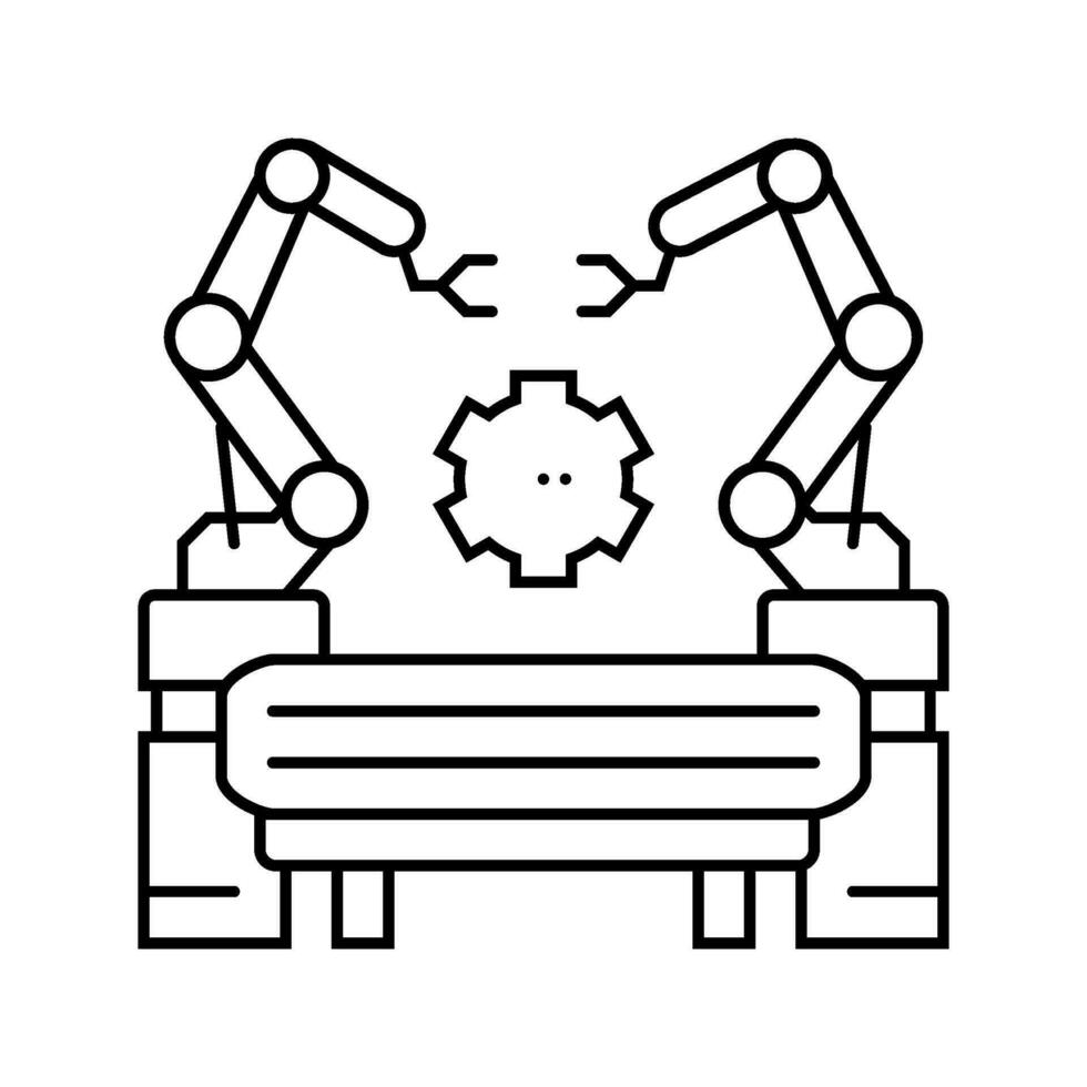 industrial automation mechanical engineer line icon vector illustration
