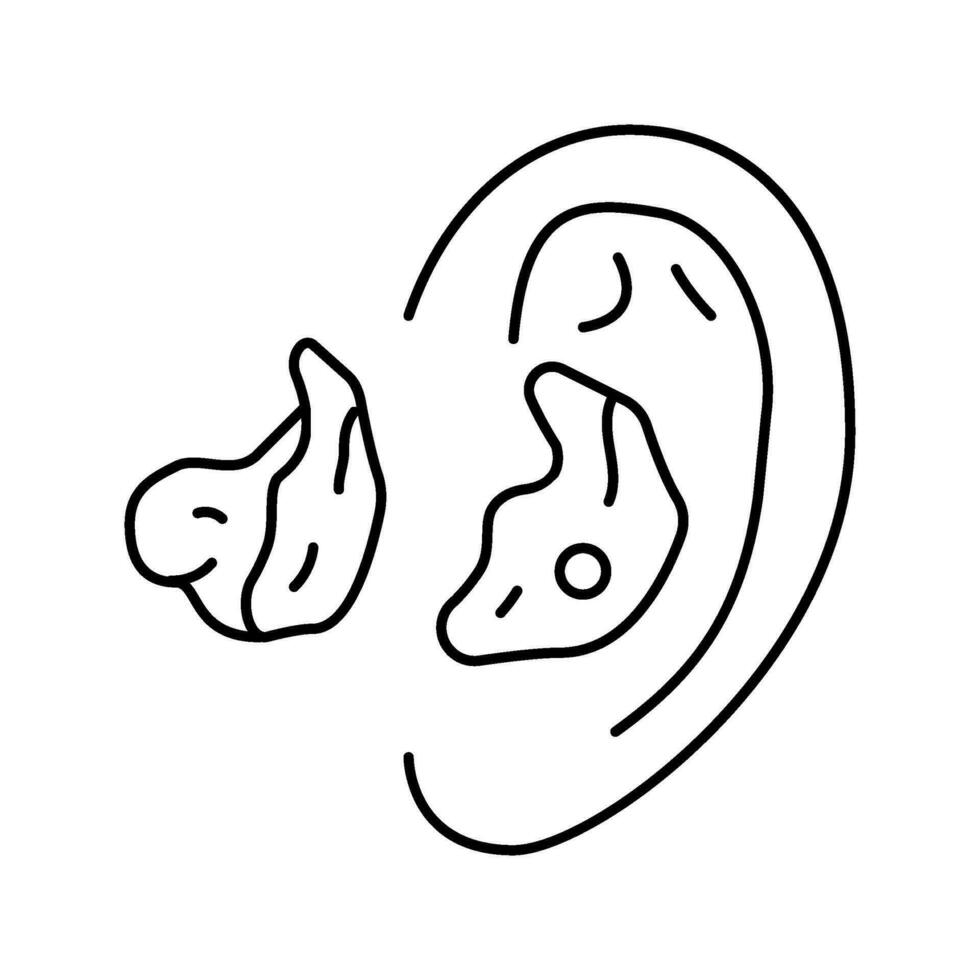oído molde audiólogo médico línea icono vector ilustración