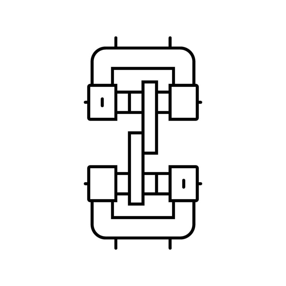 shear testing materials engineering line icon vector illustration