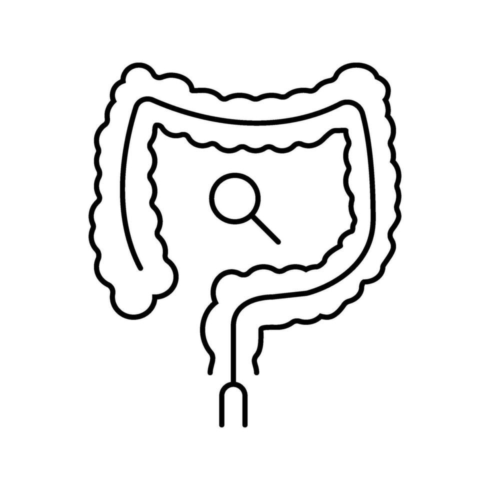 colonoscopia examen línea icono vector ilustración