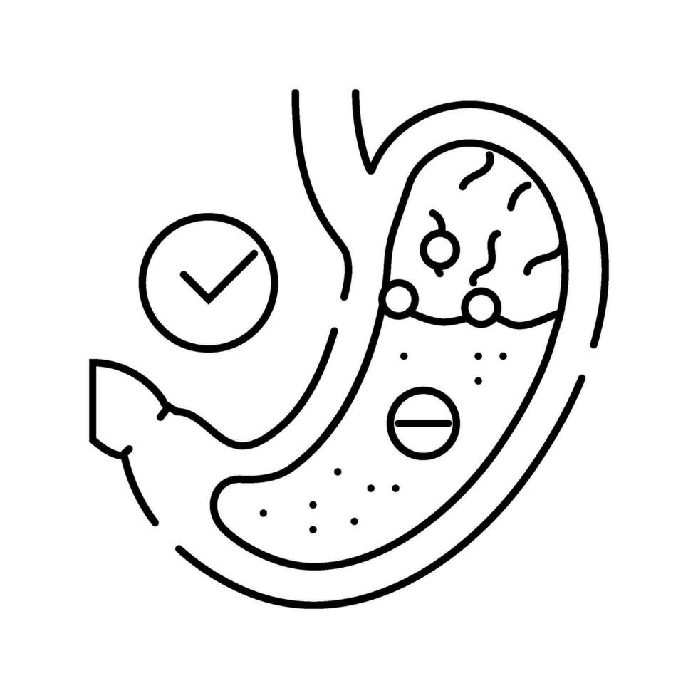 heartburn relief gastroenterologist line icon vector illustration