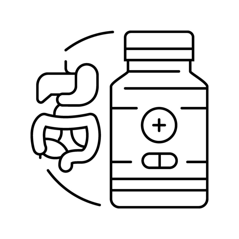 gastrointestinal medications line icon vector illustration