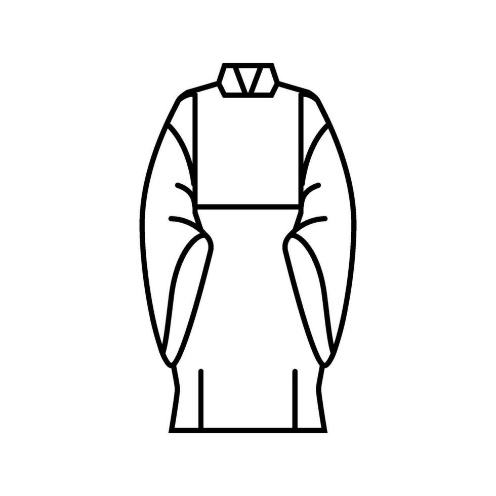 sintoísmo sacerdote túnica sintoísmo línea icono vector ilustración