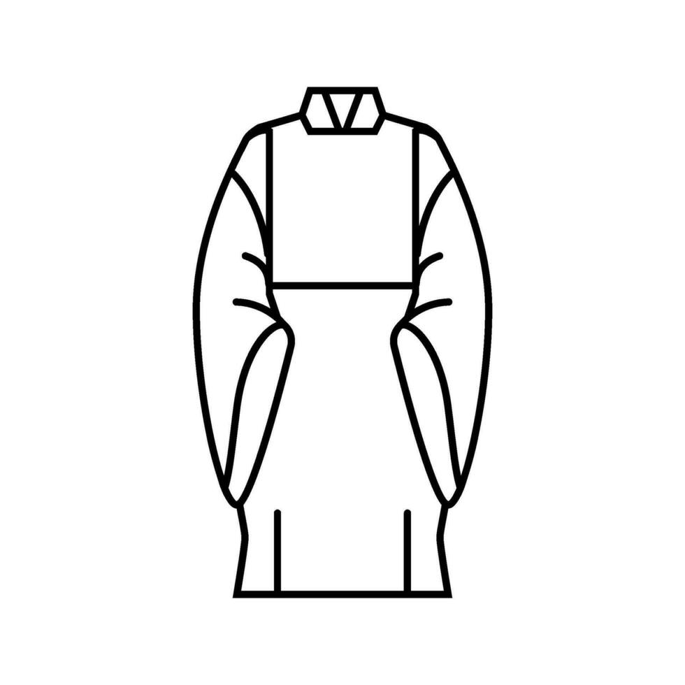shinto priest robe shintoism line icon vector illustration