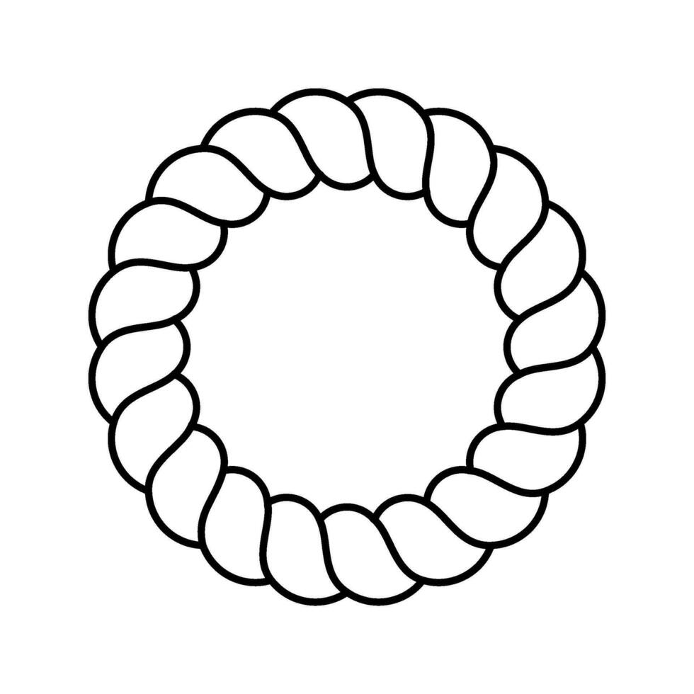shimenawa ring shintoism line icon vector illustration