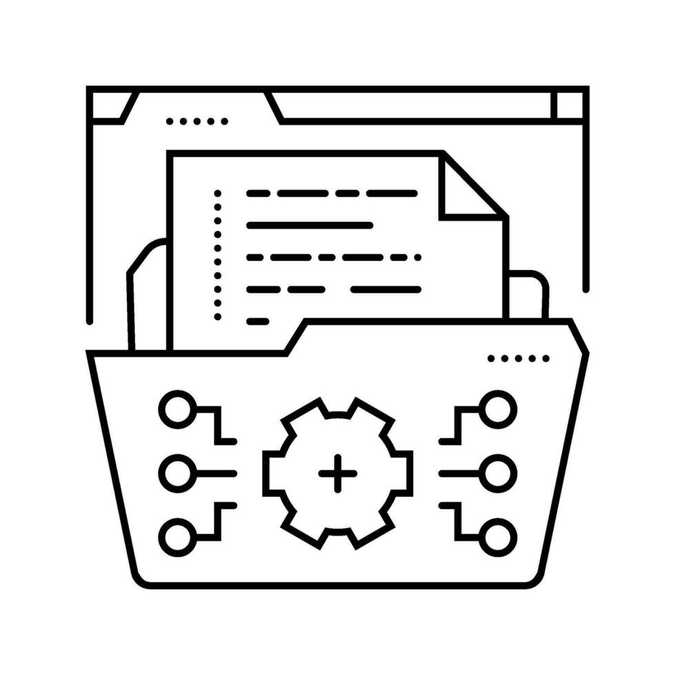 system documentation analyst line icon vector illustration