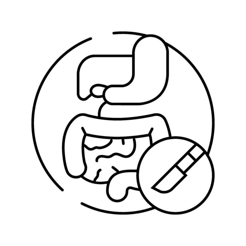 gastrointestinal surgery line icon vector illustration