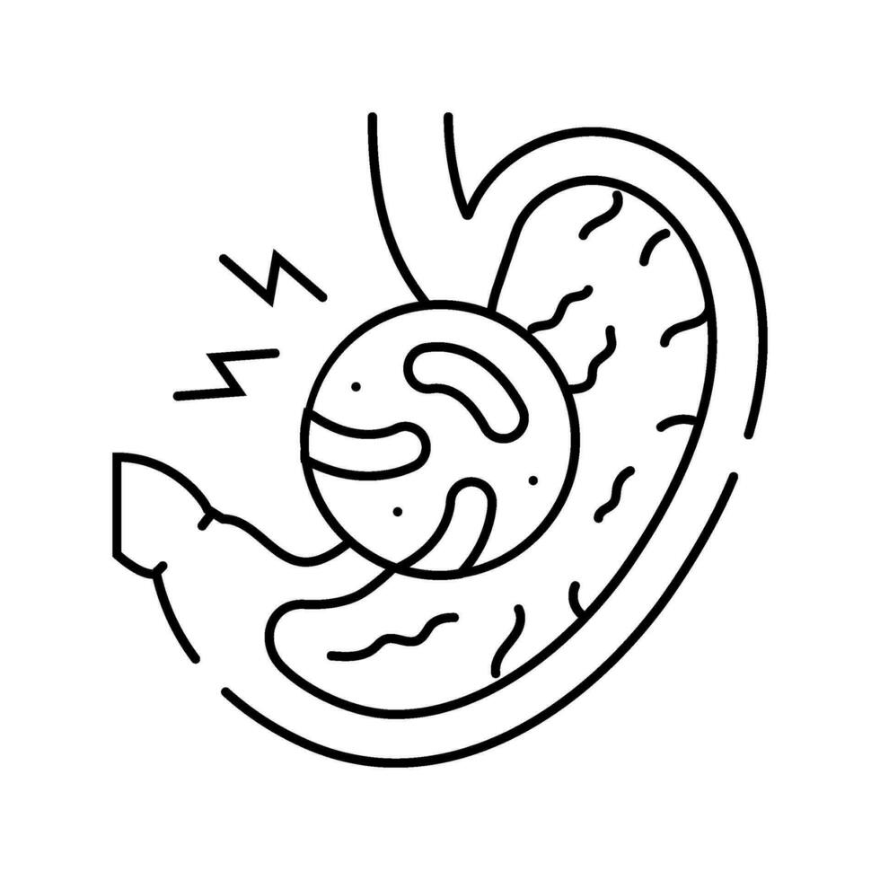 stomach flu gastroenterologist line icon vector illustration