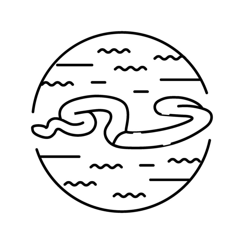 serpiente agua animal línea icono vector ilustración