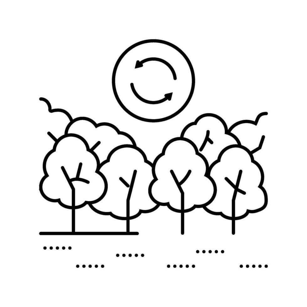 wildlife habitat restoration line icon vector illustration