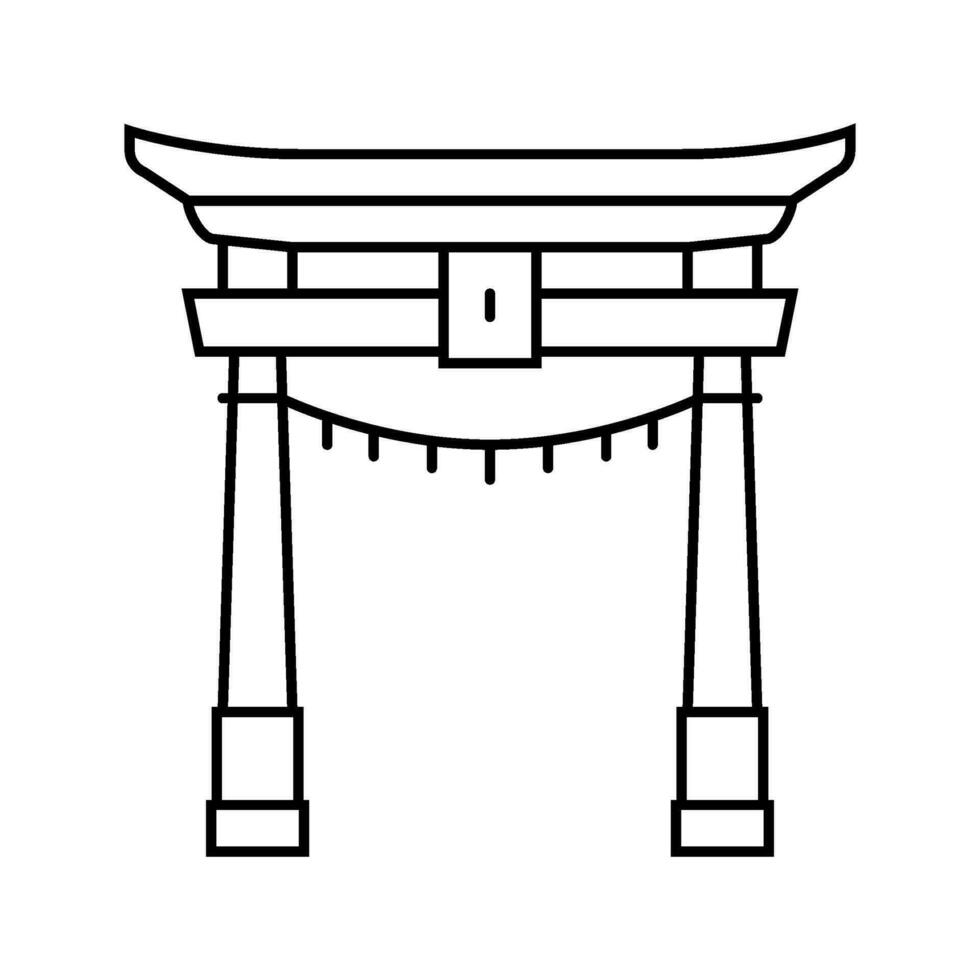torii gate shintoism line icon vector illustration