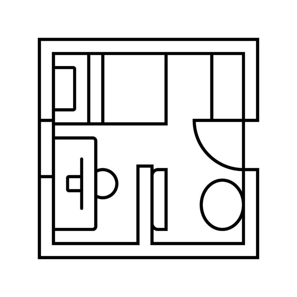 furniture arrangement interior designer line icon vector illustration