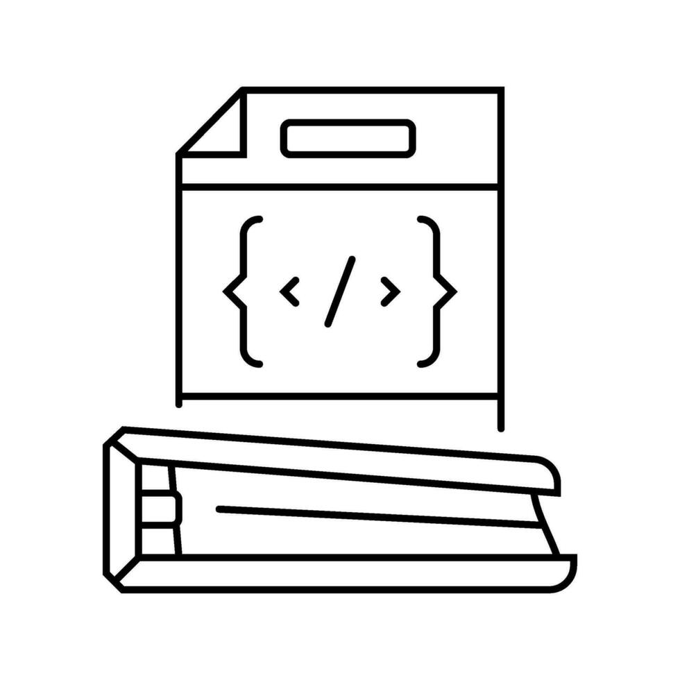 software documentation technical writer line icon vector illustration