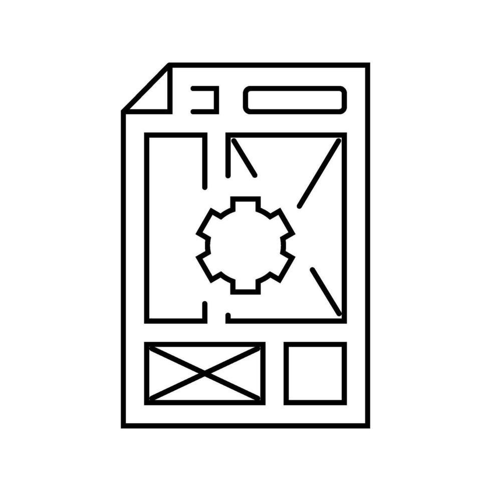 document layout technical writer line icon vector illustration