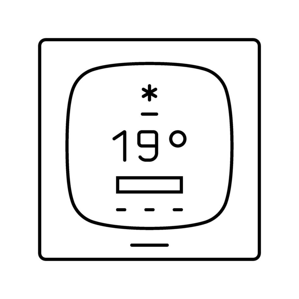 smart thermostat line icon vector illustration