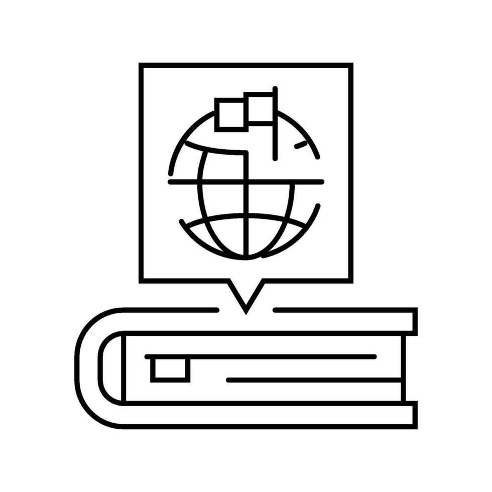 content localization technical writer line icon vector illustration
