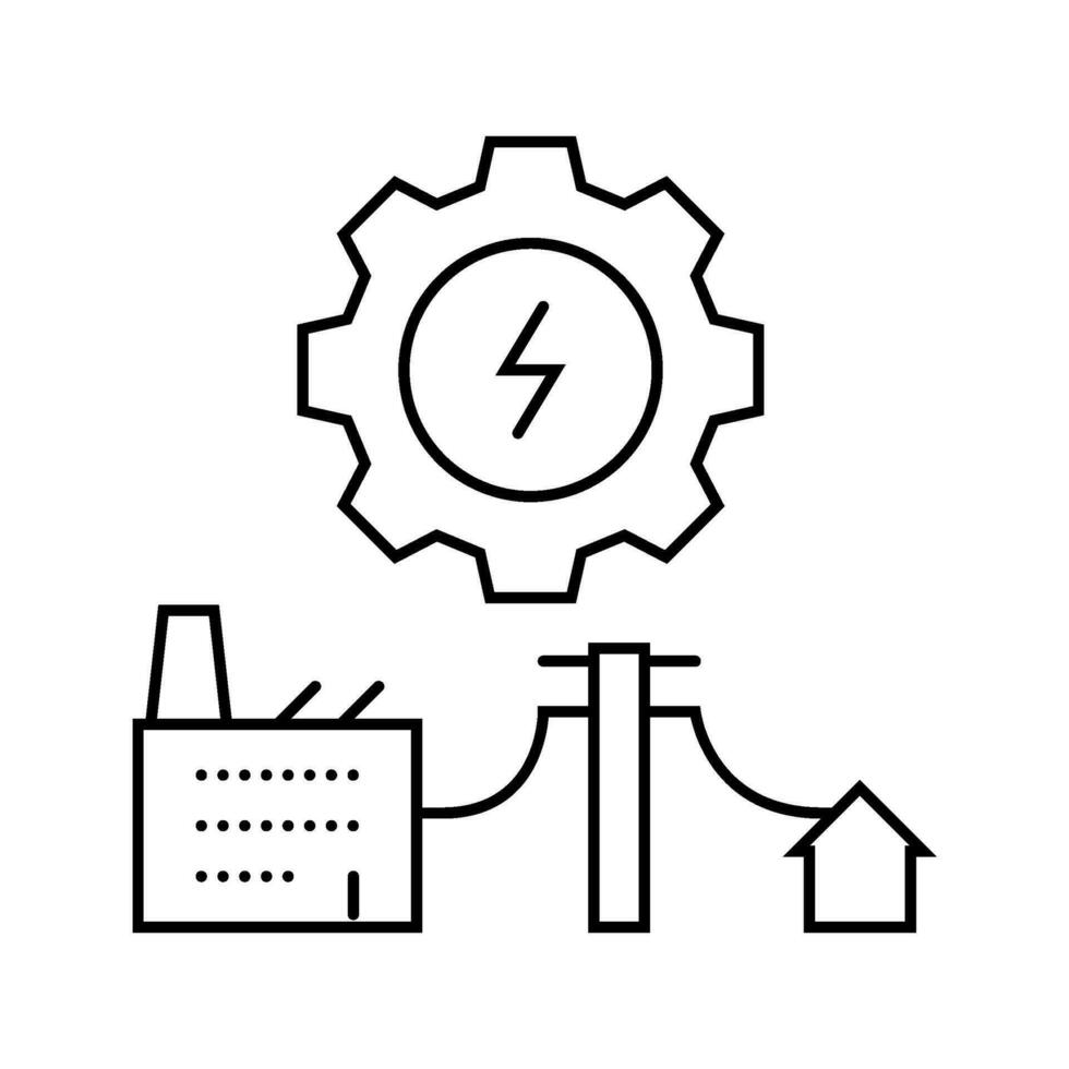 power grid efficient line icon vector illustration