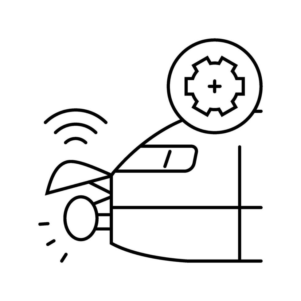 Radar calibración aeronave línea icono vector ilustración