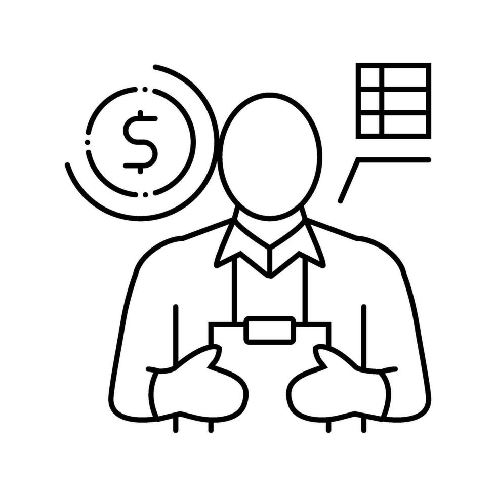 financial advisor line icon vector illustration