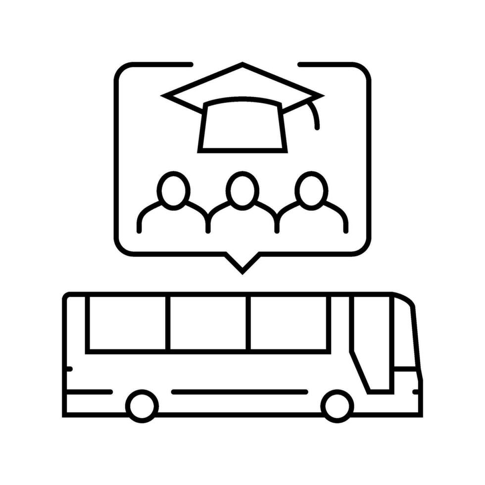 field trip primary school line icon vector illustration