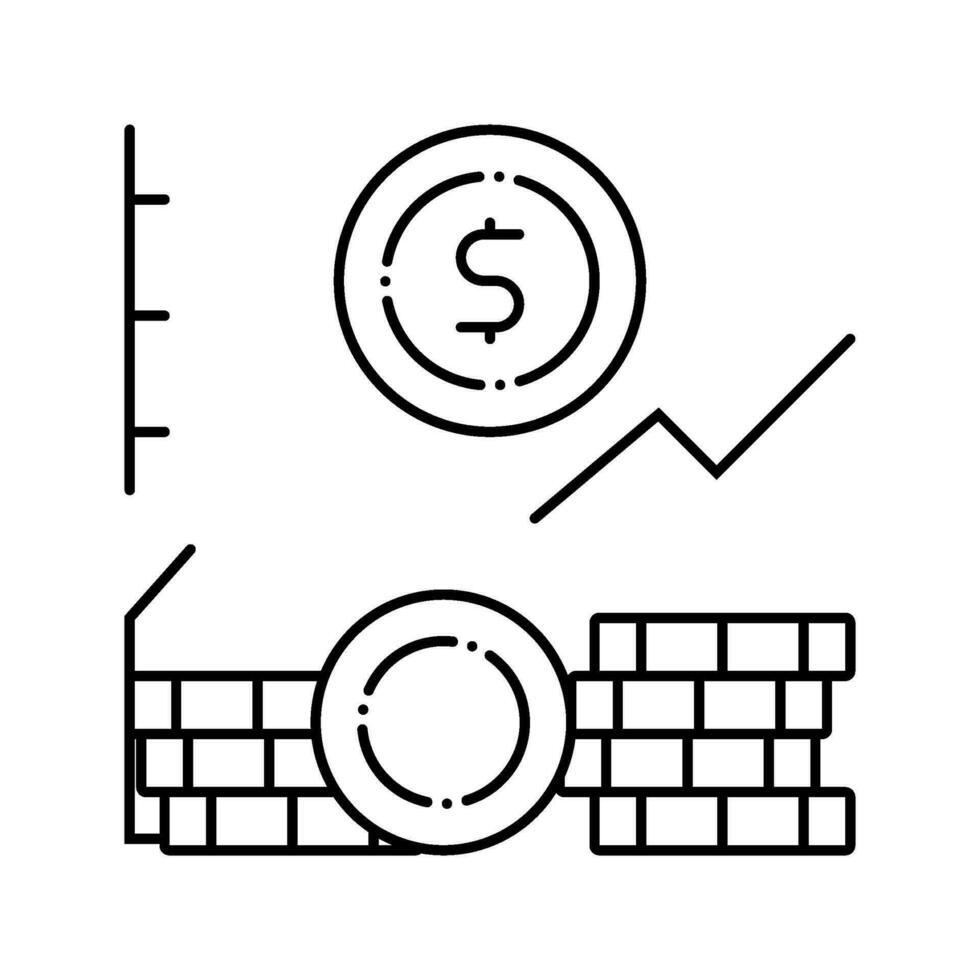 wealth growth financial advisor line icon vector illustration