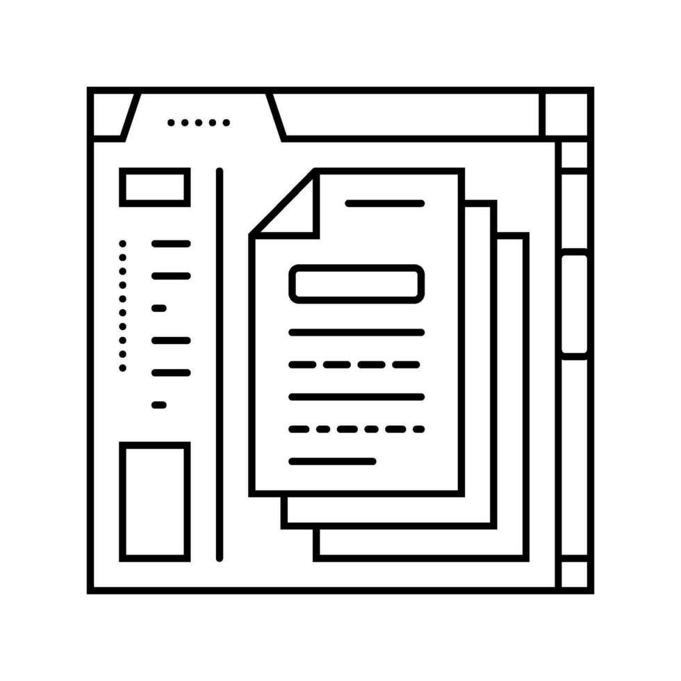 api documentation technical writer line icon vector illustration