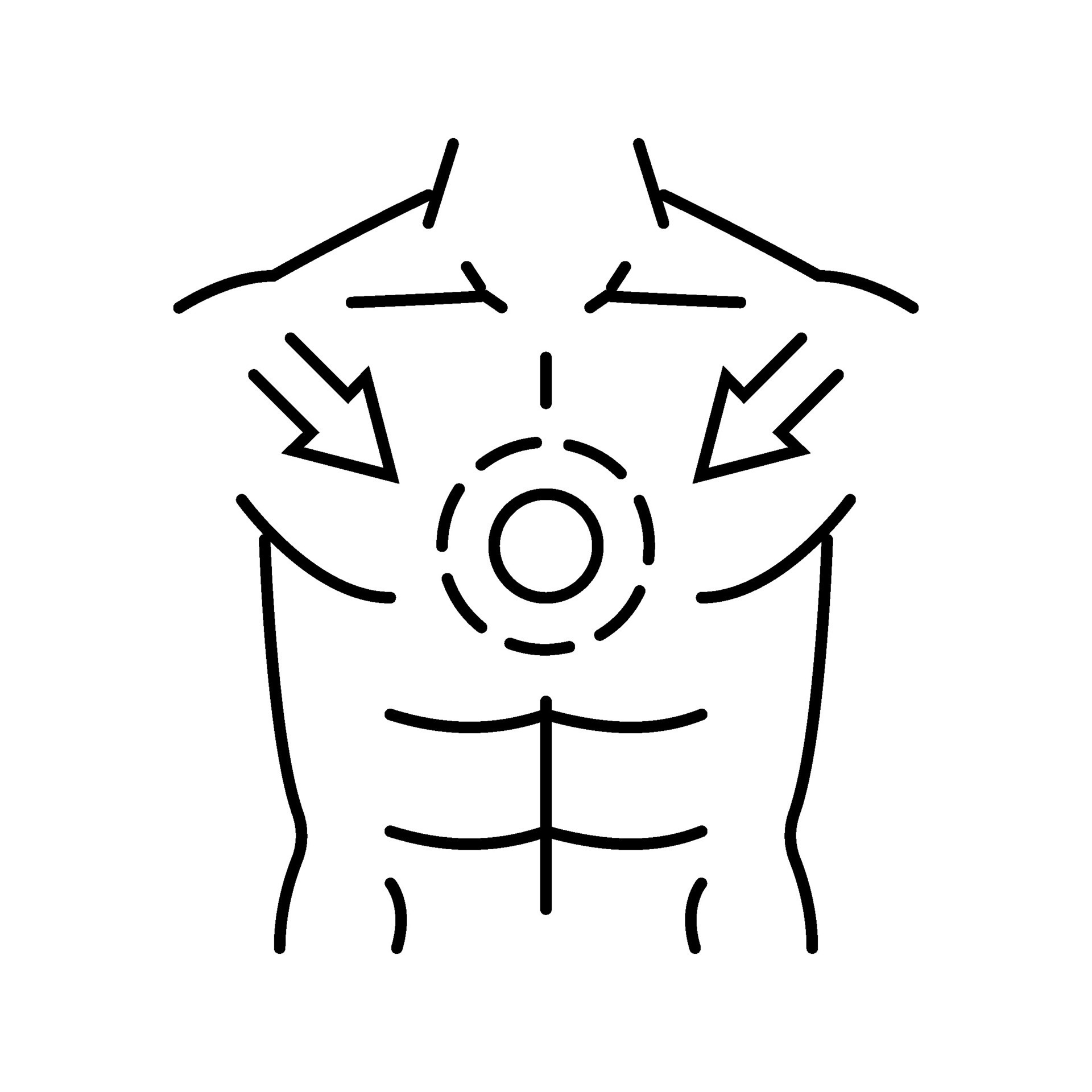 chest tightness disease symptom line icon vector illustration 35456027