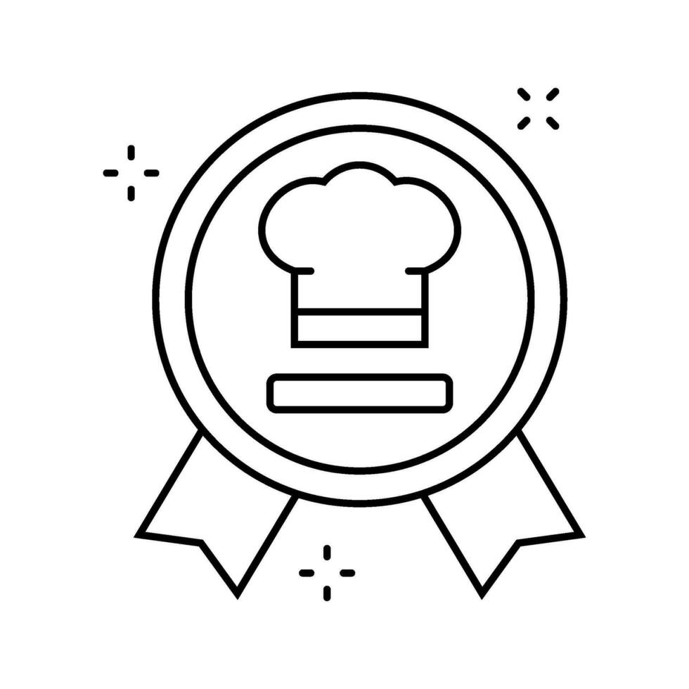 Cocinando competiciones restaurante cocinero línea icono vector ilustración