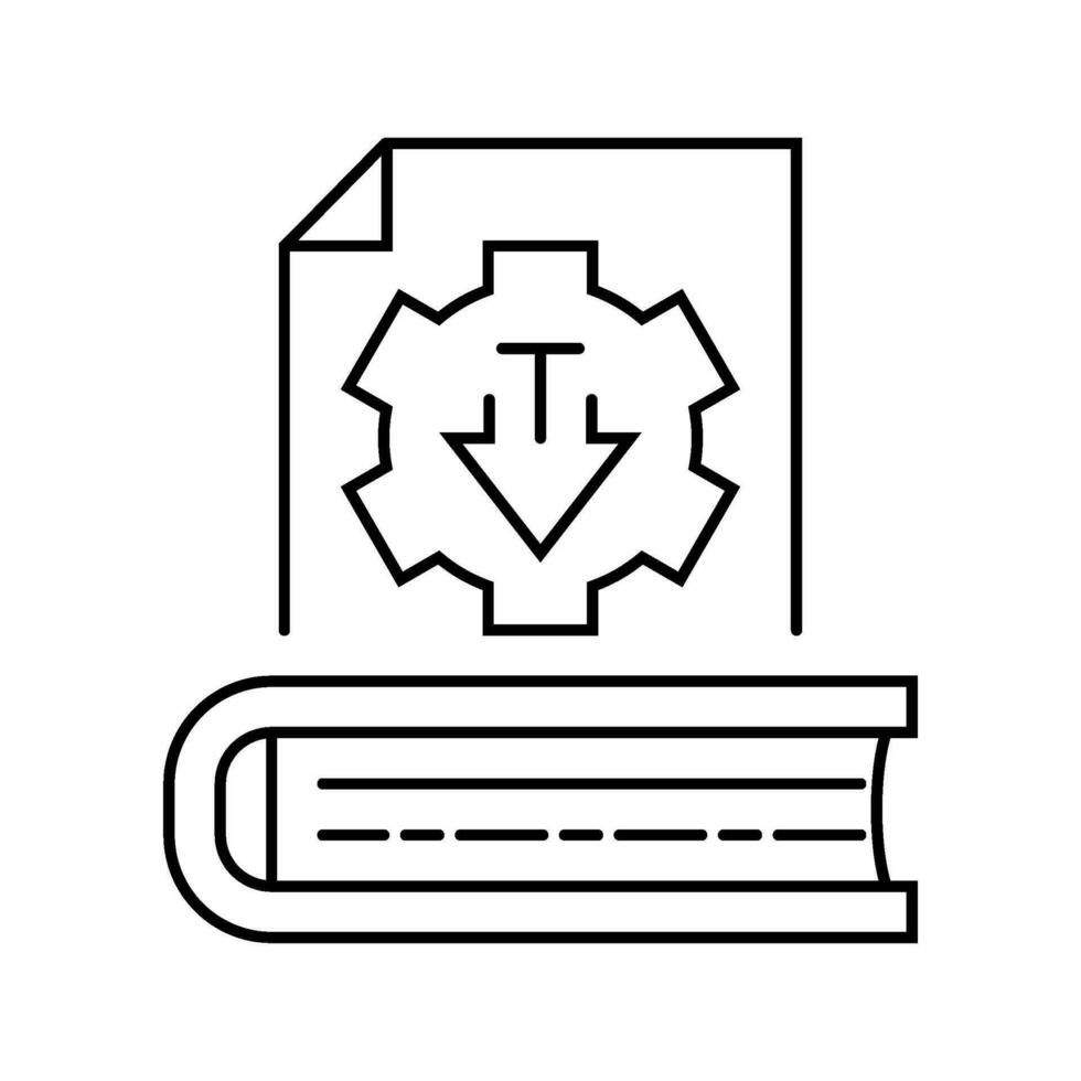 content updates technical writer line icon vector illustration