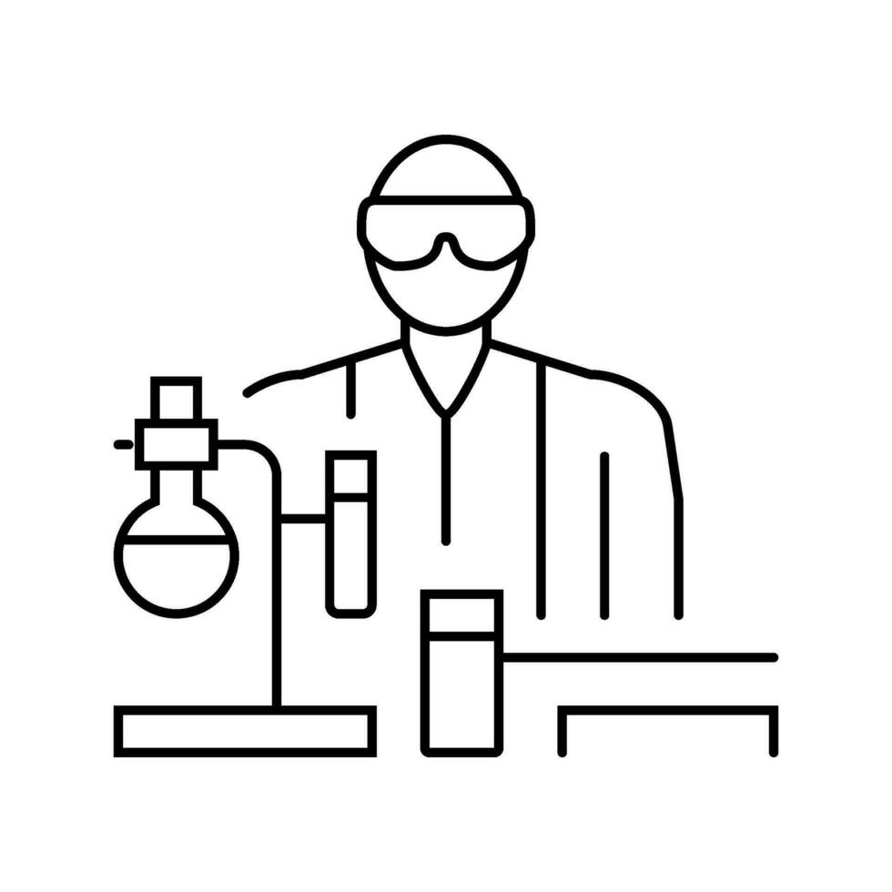 laboratory work college teacher line icon vector illustration