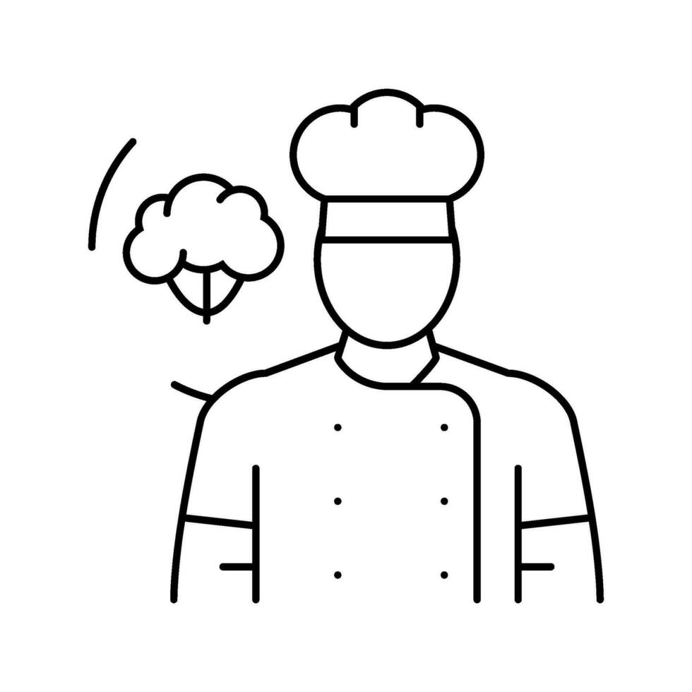vegetariano cocinero restaurante línea icono vector ilustración