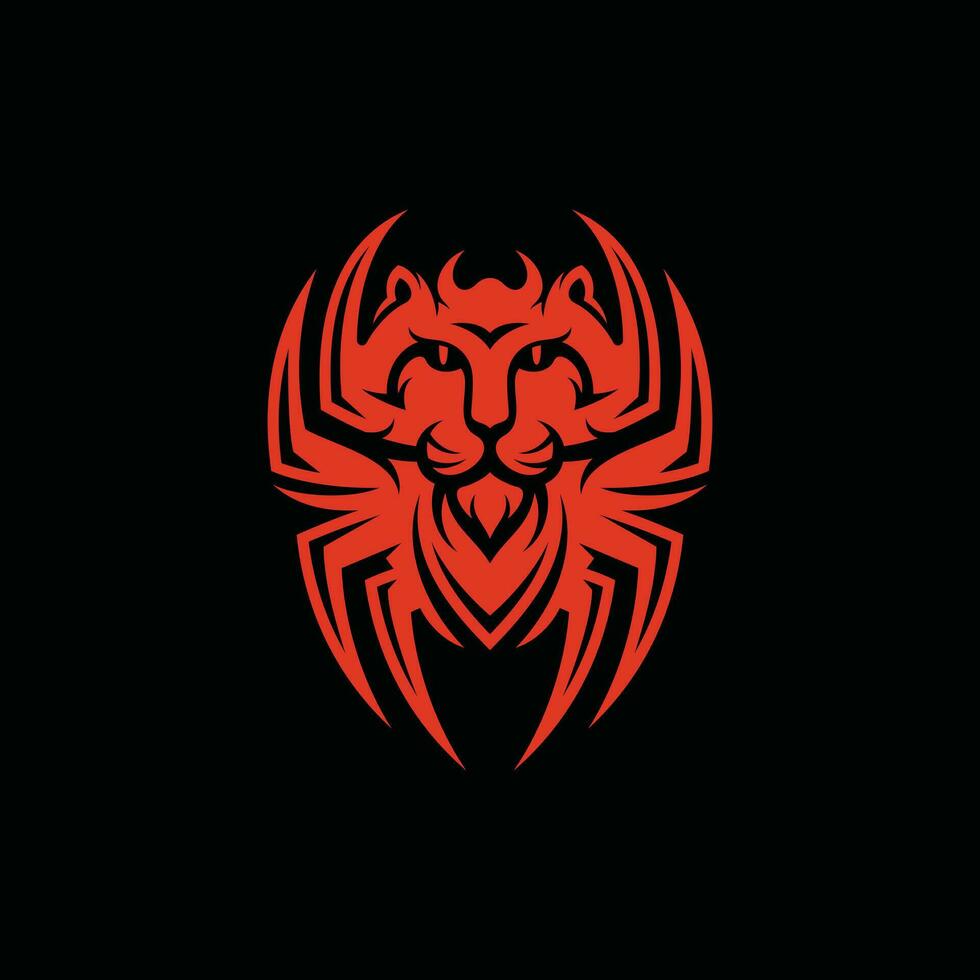 Lion with Spider logo illustration, element graphic illustration template vector