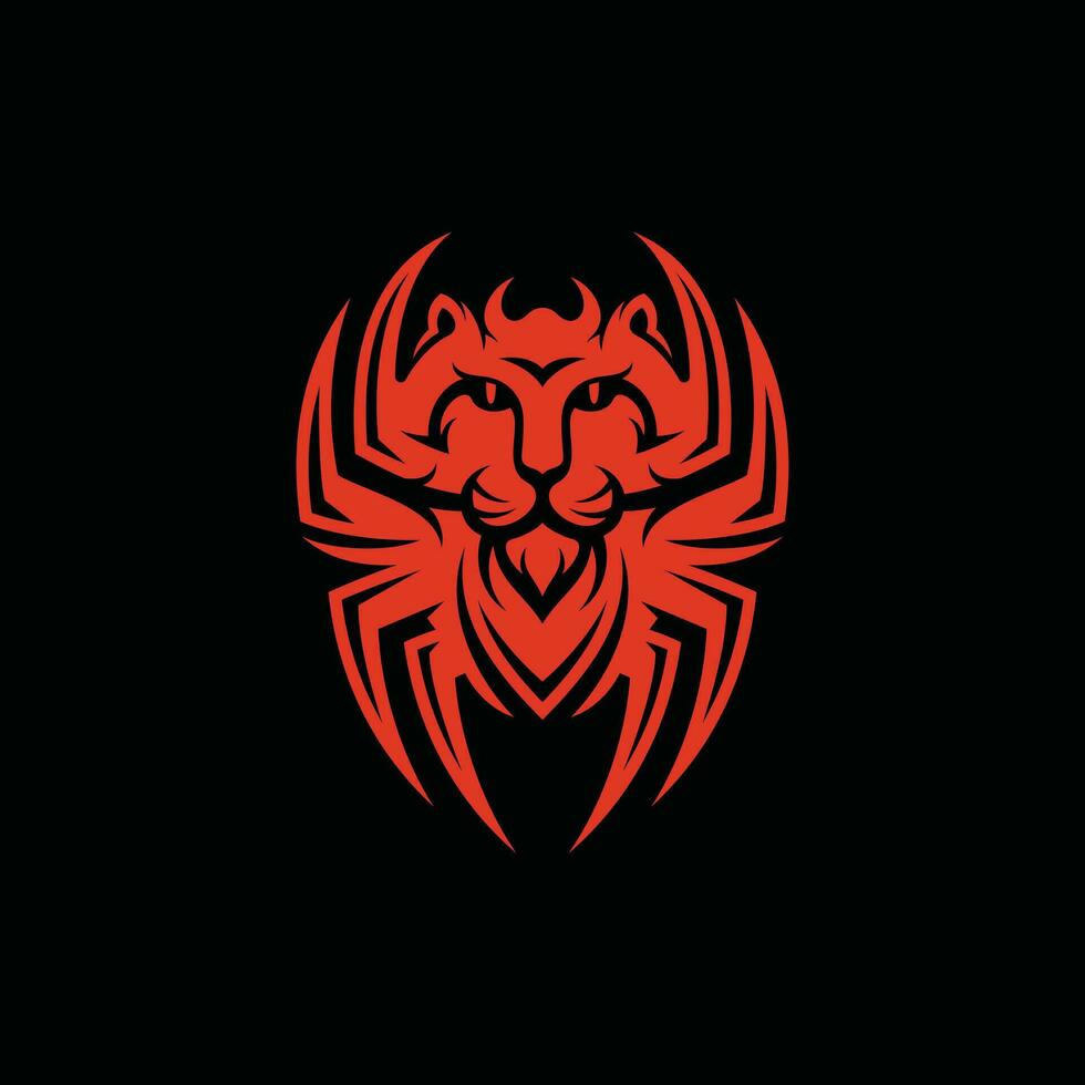 león con araña logo ilustración, elemento gráfico ilustración modelo vector